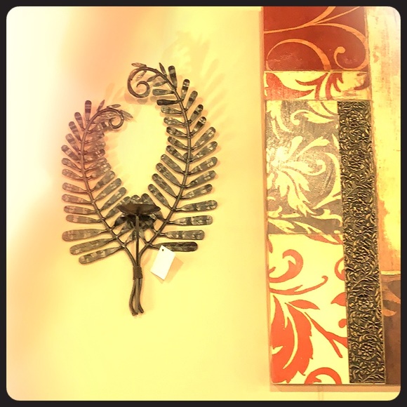 Large bronze metal candle holder